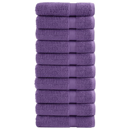 Toallas de ducha 10 uds 100% algodón morado 70x140 cm 600 gsm de , Toallas - Ref: Foro24-137358, Precio: 108,39 €, Descuento: %