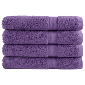 Premium towels 4 units 100% cotton purple 100x200 cm 600 gsm by , Towels - Ref: Foro24-137366, Price: 91,99 €, Discount: %