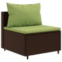 Gartensofa-Set, 9-teilig, mit braunen Kissen aus synthetischem Rattan. von , Gartensets - Ref: Foro24-3308302, Preis: 662,21 ...