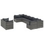 Garden sofa set with 9-piece synthetic rattan gray cushions by , Garden sets - Ref: Foro24-3308298, Price: 530,06 €, Discount: %