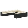 Garden sofa set with 10 pieces of black synthetic rattan cushions by , Garden sets - Ref: Foro24-3308328, Price: 686,58 €, Di...