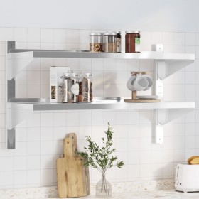 Stainless steel silver wall shelf 100x40x60 cm by , Shelves and shelves - Ref: Foro24-30309, Price: 72,02 €, Discount: %