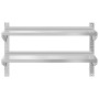 Stainless steel silver wall shelf 100x40x60 cm by , Shelves and shelves - Ref: Foro24-30309, Price: 65,85 €, Discount: %