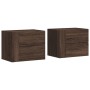 Mesitas de noche de pared 2 uds color marrón roble 45x30x35 cm de , Mesitas de noche - Ref: Foro24-848338, Precio: 91,62 €, D...