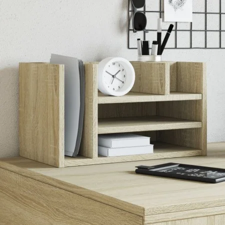 Organizador escritorio madera color roble Sonoma 44,5x24x25 cm by , Classification and organization - Ref: Foro24-848040, Pri...