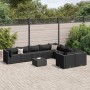 Set of garden sofas and cushions 10 pieces synthetic black rattan by , Garden sets - Ref: Foro24-3308323, Price: 746,78 €, Di...