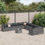 Garden sofa set 11 pieces and gray synthetic rattan cushions by , Garden sets - Ref: Foro24-3308354, Price: 638,38 €, Discoun...