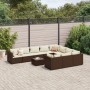 Gartensofa-Set, 11-teilig, mit braunen Kissen und synthetischem Rattan. von , Gartensets - Ref: Foro24-3308337, Preis: 682,56...