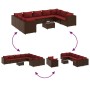 Gartensofa-Set, 10-teilig, mit braunen Kissen aus synthetischem Rattan. von , Gartensets - Ref: Foro24-3308309, Preis: 698,93...