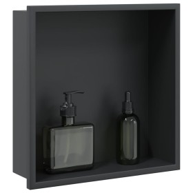 Shower niche in matte black stainless steel, 32x32x9 cm by , Shower walls and screens - Ref: Foro24-4005126, Price: 66,99 €, ...