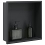 Shower niche in matte black stainless steel, 32x32x9 cm by , Shower walls and screens - Ref: Foro24-4005126, Price: 66,65 €, ...