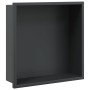 Shower niche in matte black stainless steel, 32x32x9 cm by , Shower walls and screens - Ref: Foro24-4005126, Price: 66,65 €, ...