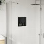 Shower niche in matte black stainless steel, 32x32x9 cm by , Shower walls and screens - Ref: Foro24-4005126, Price: 66,65 €, ...