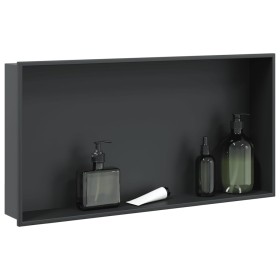 Shower niche in matte black stainless steel 62x32x9 cm by , Shower walls and screens - Ref: Foro24-4005130, Price: 89,78 €, D...