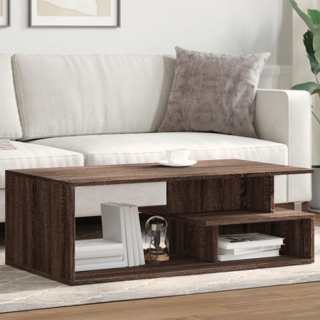 Engineered wood brown oak coffee table 102x55x35 cm by , Coffee table - Ref: Foro24-848016, Price: 82,76 €, Discount: %