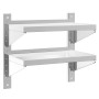 Stainless steel silver wall shelf 50x30x60 cm by , Shelves and shelves - Ref: Foro24-30316, Price: 46,28 €, Discount: %