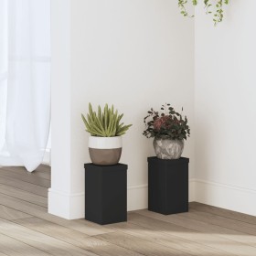 Plant stands 2 units engineered wood black 10x10x18 cm by , Pot stands - Ref: Foro24-852880, Price: 21,65 €, Discount: %