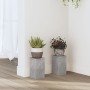 Plant stands 2 units gray wood concrete 10x10x18 cm by , Pot stands - Ref: Foro24-852882, Price: 21,14 €, Discount: %