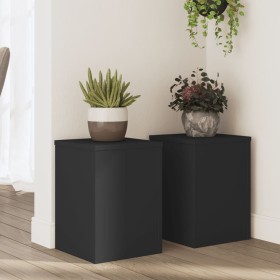 Soportes de plantas 2 uds madera ingeniería negro 25x25x35 cm de , Soportes para macetas - Ref: Foro24-852907, Precio: 44,99 ...