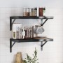 Wall shelves 2 units stainless steel black 50x30 cm by , Shelves and shelves - Ref: Foro24-3214518, Price: 66,55 €, Discount: %