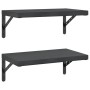 Wall shelves 2 units stainless steel black 50x30 cm by , Shelves and shelves - Ref: Foro24-3214518, Price: 66,55 €, Discount: %