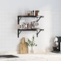 Wall shelves 2 units stainless steel black 50x30 cm by , Shelves and shelves - Ref: Foro24-3214518, Price: 66,55 €, Discount: %