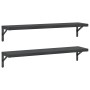 Wall shelves 2 units stainless steel black 100x23.5 cm by , Shelves and shelves - Ref: Foro24-3214513, Price: 59,94 €, Discou...