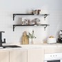 Wall shelves 2 units stainless steel black 100x23.5 cm by , Shelves and shelves - Ref: Foro24-3214513, Price: 59,94 €, Discou...