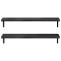 Wall shelves 2 units stainless steel black 100x23.5 cm by , Shelves and shelves - Ref: Foro24-3214513, Price: 59,94 €, Discou...