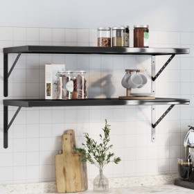 Wall shelves 2 units stainless steel black 100x40 cm by , Shelves and shelves - Ref: Foro24-3214511, Price: 85,73 €, Discount: %