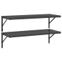 Wall shelves 2 units stainless steel black 100x40 cm by , Shelves and shelves - Ref: Foro24-3214511, Price: 84,14 €, Discount: %