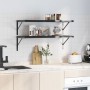 Wall shelves 2 units stainless steel black 100x40 cm by , Shelves and shelves - Ref: Foro24-3214511, Price: 84,14 €, Discount: %