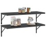 Wall shelves 2 units stainless steel black 100x40 cm by , Shelves and shelves - Ref: Foro24-3214511, Price: 84,14 €, Discount: %