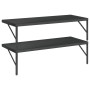 Wall shelves 2 units stainless steel black 100x40 cm by , Shelves and shelves - Ref: Foro24-3214511, Price: 84,14 €, Discount: %