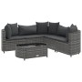 Set de muebles de jardín 6 pzas y cojines ratán sintético gris de , Conjuntos de jardín - Ref: Foro24-3308394, Precio: 378,89...