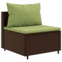 Gartensofa-Set, 10-teilig, mit braunen Kissen aus synthetischem Rattan. von , Gartensets - Ref: Foro24-3308406, Preis: 901,04...