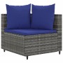 Gartensofagarnitur mit 9-teiligen Kissen aus grauem Kunststoff-Rattan von , Gartensets - Ref: Foro24-3308431, Preis: 549,56 €...