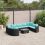 Gartensofa-Set und Kissen, 10-teilig, aus schwarzem Kunststoff-Rattan. von , Gartensets - Ref: Foro24-3308404, Preis: 772,04 ...