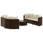 7-piece garden sofa set with brown PE rattan cushions by , Garden sets - Ref: Foro24-3308433, Price: 446,66 €, Discount: %