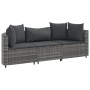 Gartensofa-Set 3-teilig mit grauen Kissen aus synthetischem Rattan von , Gartensets - Ref: Foro24-3308450, Preis: 204,99 €, R...