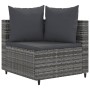 Gartensofa-Set 3-teilig mit grauen Kissen aus synthetischem Rattan von , Gartensets - Ref: Foro24-3308450, Preis: 204,99 €, R...