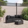 Gartensitzgruppe 4-teilig mit schwarzen Polstern aus synthetischem Rattan von , Gartensets - Ref: Foro24-3308363, Preis: 248,...