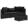 4-piece garden sofa set with black synthetic rattan cushions by , Garden sets - Ref: Foro24-3308363, Price: 248,76 €, Discoun...