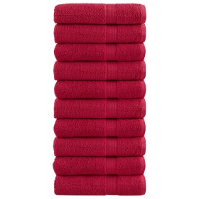 Toallas de mano 10 uds 100% algodón rojo 50x100 cm 600 gsm de , Toallas - Ref: Foro24-137403, Precio: 61,38 €, Descuento: %