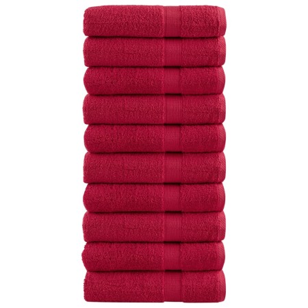 Toallas de mano 10 uds 100% algodón rojo 50x100 cm 600 gsm de , Toallas - Ref: Foro24-137403, Precio: 61,38 €, Descuento: %