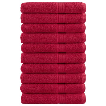 Toallas premium 10 uds 100% algodón rojo 100x200 cm 600 gsm de , Toallas - Ref: Foro24-137415, Precio: 223,54 €, Descuento: %