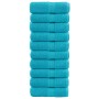 Guest towels 10 units 100% cotton turquoise 30x50 cm 600 gsm by , Towels - Ref: Foro24-137448, Price: 29,23 €, Discount: %