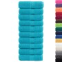 Guest towels 10 units 100% cotton turquoise 30x50 cm 600 gsm by , Towels - Ref: Foro24-137448, Price: 29,23 €, Discount: %