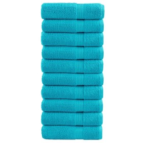 Bath towels 10 units 100% cotton green 100x150 cm 600 gsm by , Towels - Ref: Foro24-137457, Price: 165,99 €, Discount: %