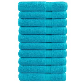 Sauna towels 10 units 100% cotton turquoise 80x200 cm 600 gsm by , Towels - Ref: Foro24-137460, Price: 174,99 €, Discount: %